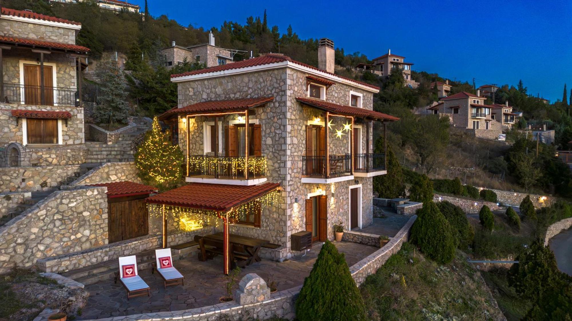 Rock Dandy Deluxe Chalet In Arachova - Delphi, Sauna, Prv Parking, Amazing View Exterior foto