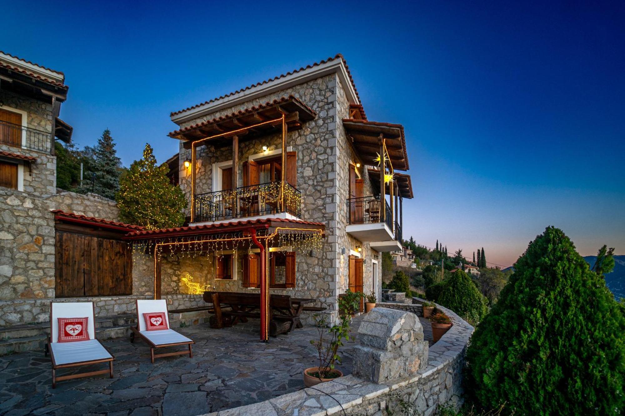 Rock Dandy Deluxe Chalet In Arachova - Delphi, Sauna, Prv Parking, Amazing View Exterior foto
