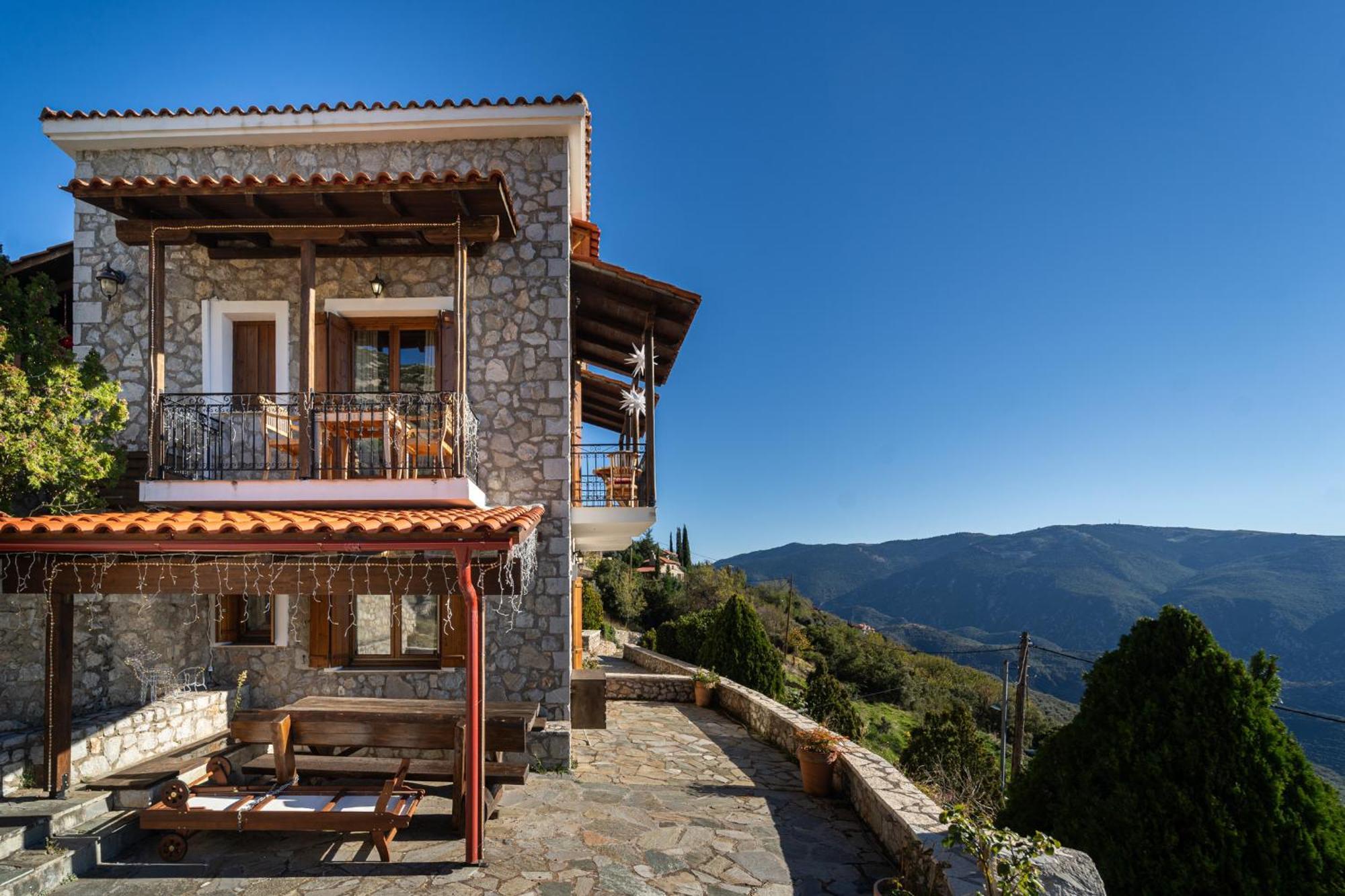 Rock Dandy Deluxe Chalet In Arachova - Delphi, Sauna, Prv Parking, Amazing View Exterior foto